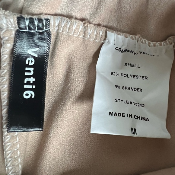 Venti6 faux suede moto legging in a light tan color. - Picture 13 of 13